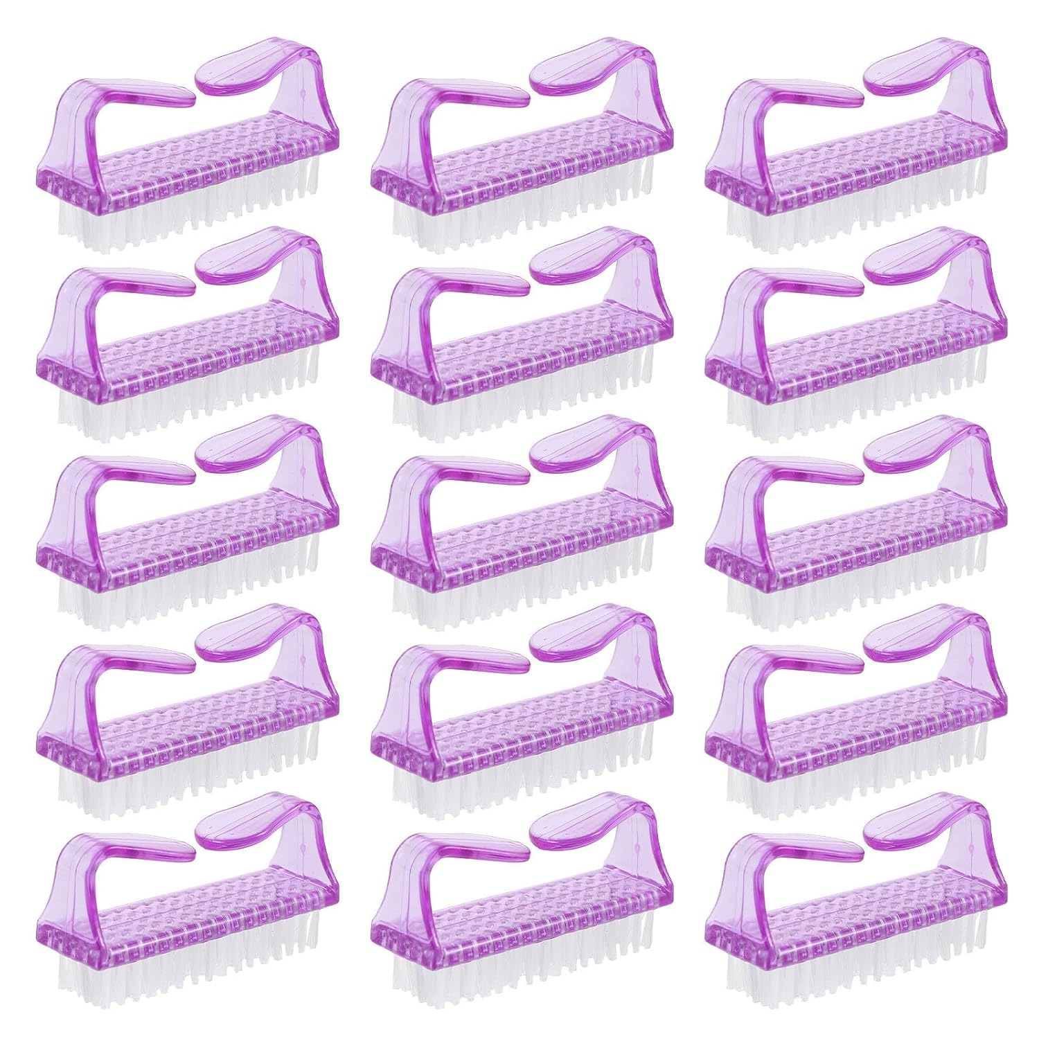 Nail Cleaning Brush with Ergonomic Grip Purple 20pcs Plastic | Portable Size for Travel, Finger and Toe Scrubbing, Lasting Cleaning Performance, Single Brush Design