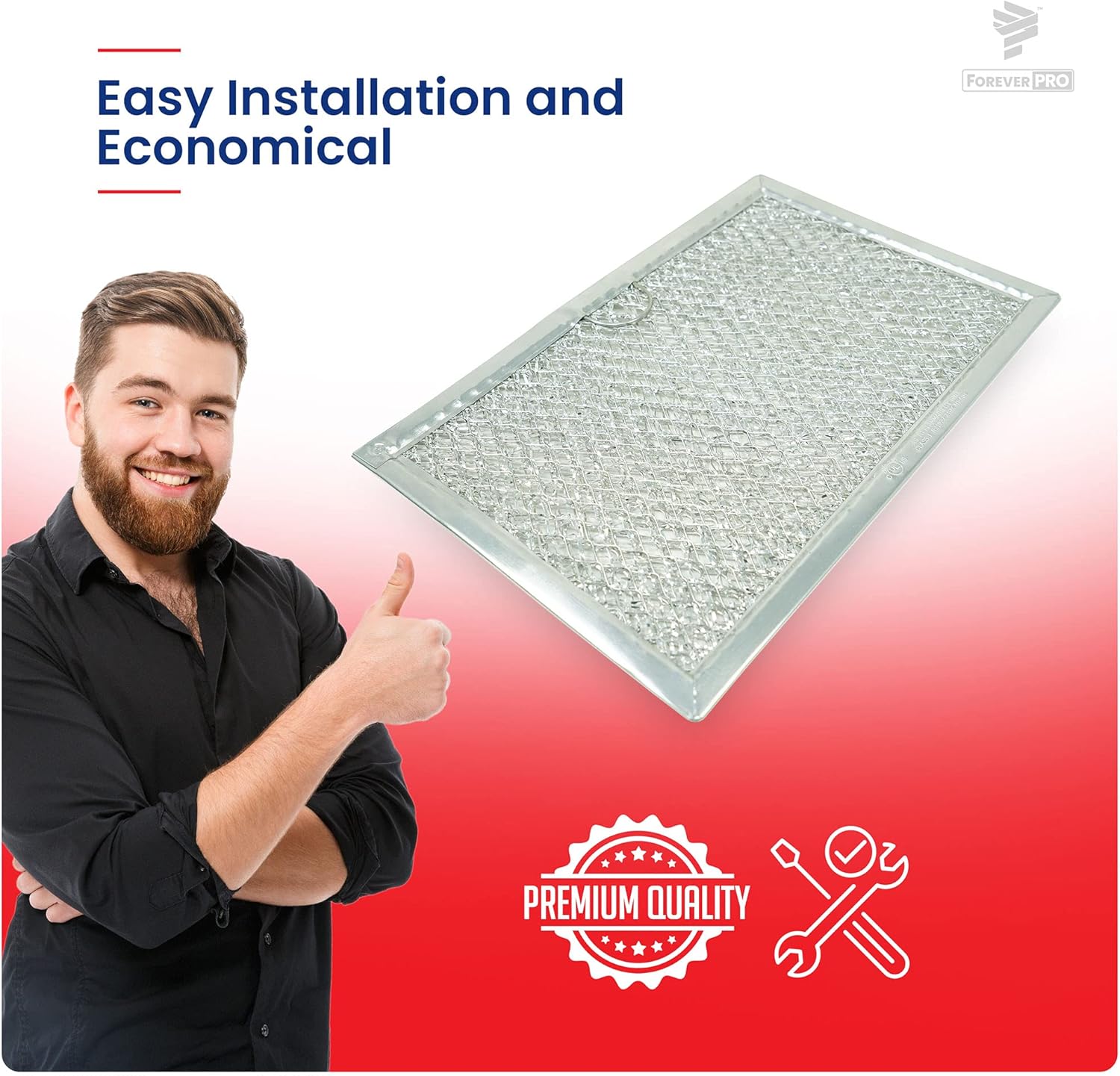 ForeverPRO WB06X10608 Grease Filter for GE Microwave (AP3883312) 1166430 AH1022452 EA1022452