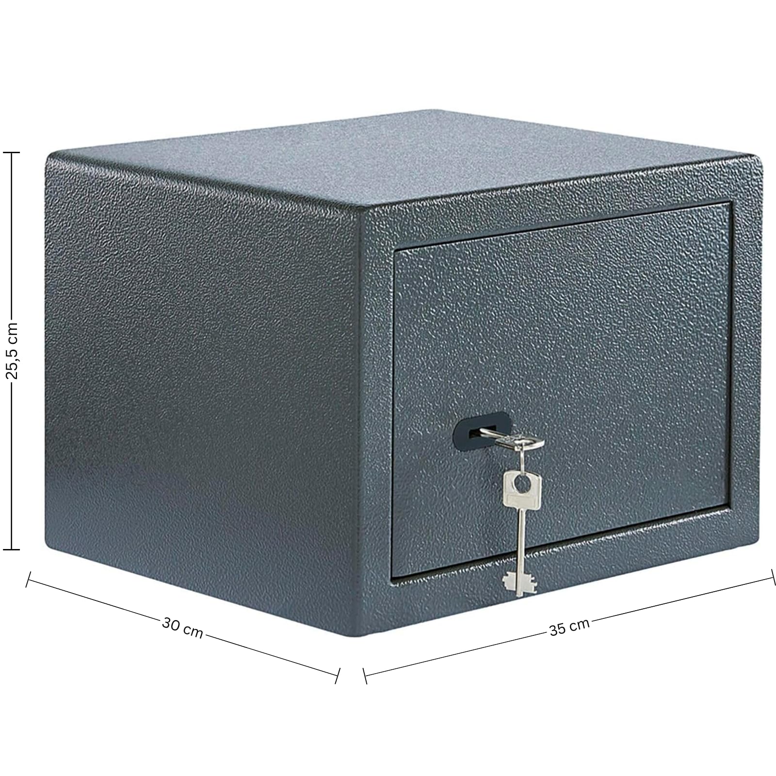 BURG-WÄCHTER - Caja fuerte para muebles con llave, incluye estante, fijación a la pared y al suelo, 20,6 L, 12,7 kg, Pure Safe PS 120 K, antracita
