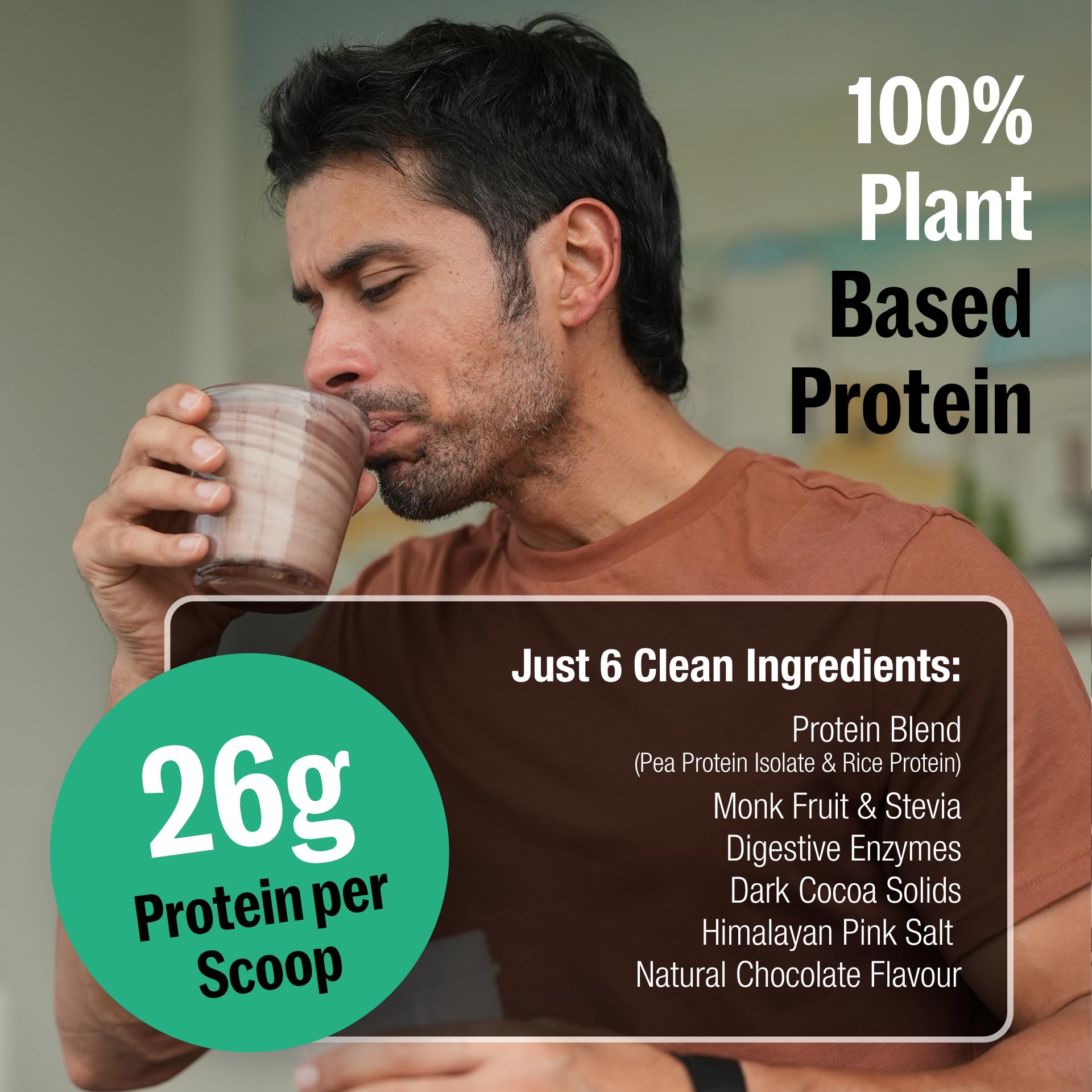 The Func. Lab Plant Protein for Men and Women – Dark Chocolate | 500g | 26g Protein per Scoop | Pea and Rice Blend | Vegan, Sugar‑Free | Gut Friendly, Vegetarian — Amazon image 7