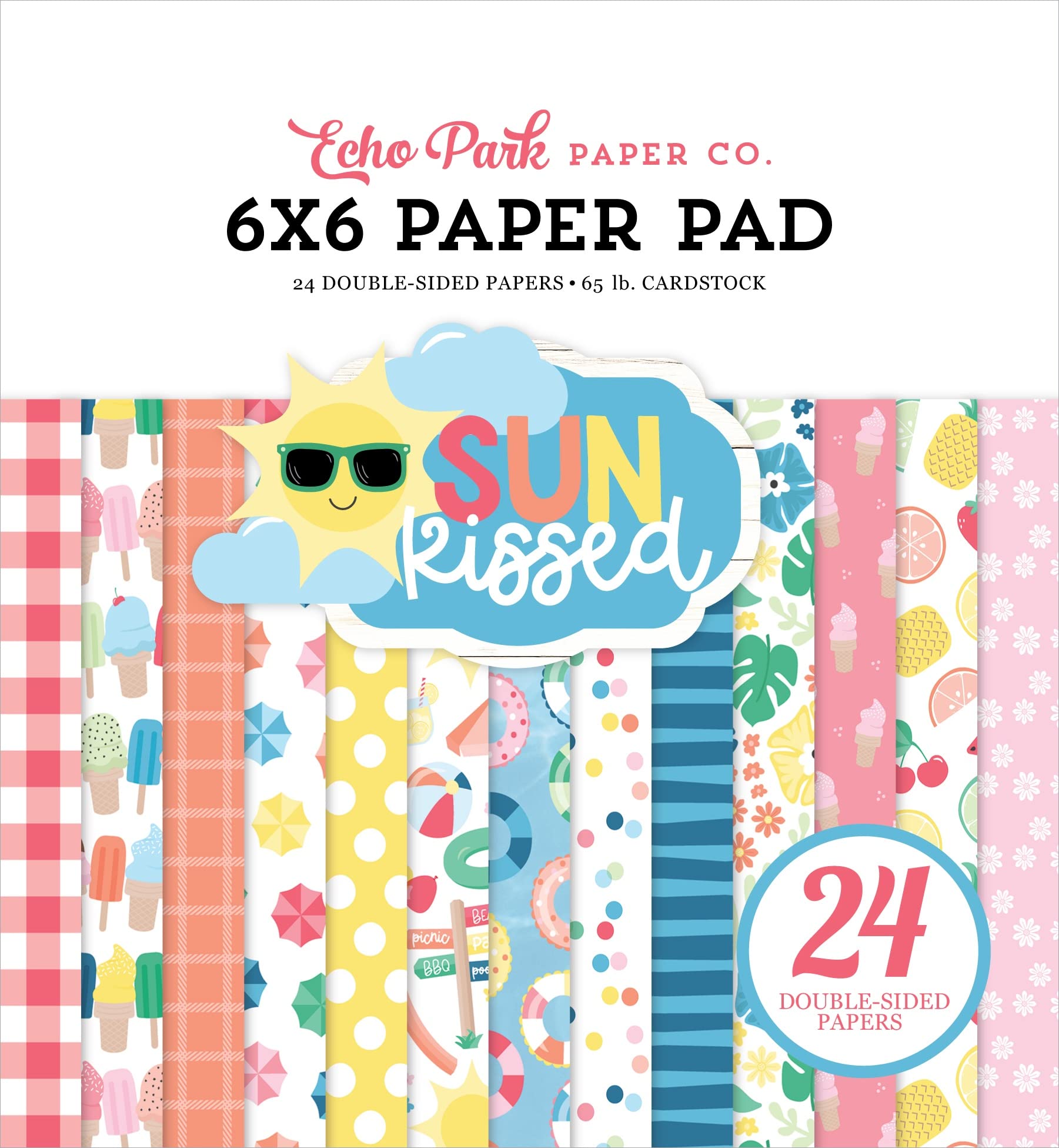 Echo Park Paper Echo Park Double-Sided Paper Pad 6"X6" 24/Pkg-Sun Kissed