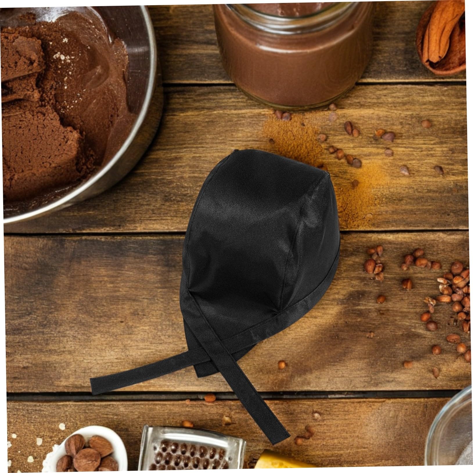 BESPORTBLE Gorros de Chef Negros de Tela Cómodos 3 Ajustables para Cocina y Trabajo Diario para Hombres y Chefs