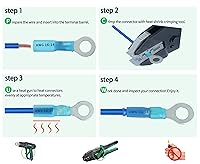 Vista 4 de 280 conectores de alambre termorretráctil, conectores de anillo termorretráctil de grado marino, conectores de cable eléctrico AWG 22-10, conectores
