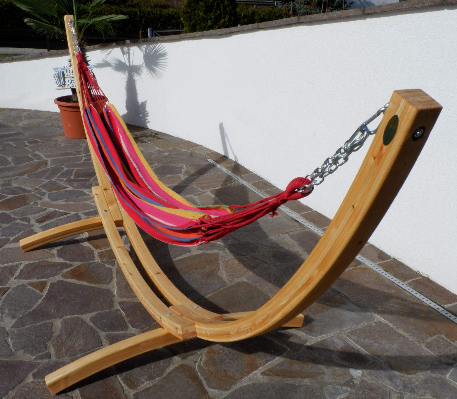 AS-S 350 cm suporte de Hamaca Madera de alerce Incluye Hamaca Natur Mona