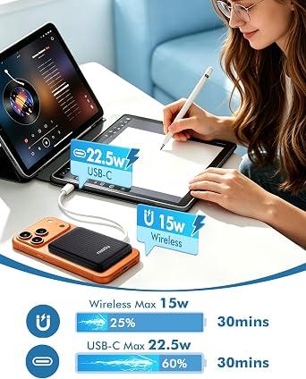 Miady Magnetic Portable Charger Power Bank for iPhone 10000mAh,
