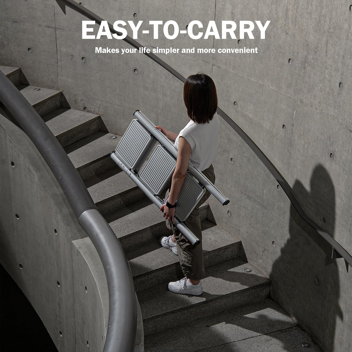 XinSunho 3 Step Ladder, Folding Step Stool with Anti-Slip Wide Pedal, Portable Sturdy Steel Ladder 3 Steps, 330lbs Safety Kitchen & Household Ladder