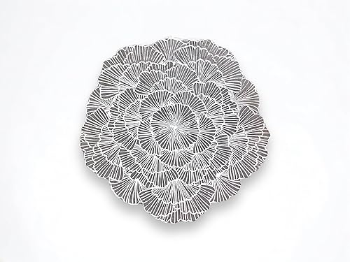 Manteles individuales de vinilo, redondos dorados y grises, sostenibles y duraderos, para todas las estaciones, perfectos para ocasiones informales