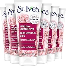 St. Ives Gentle Smoothing Face Scrub, Rose Water & Aloe Vera Exfoliator, Facial Scrub Made with 100% Natural Exfoliants, Paraben Free, Oil-Free, Dermatologist Tested 6 oz, 6 Pack