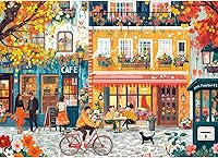 1000 Piece Jigsaw Puzzle for Adults - Romantic European Street, Perfect Interlock No Dust, Poster Included, Home Decor Gift