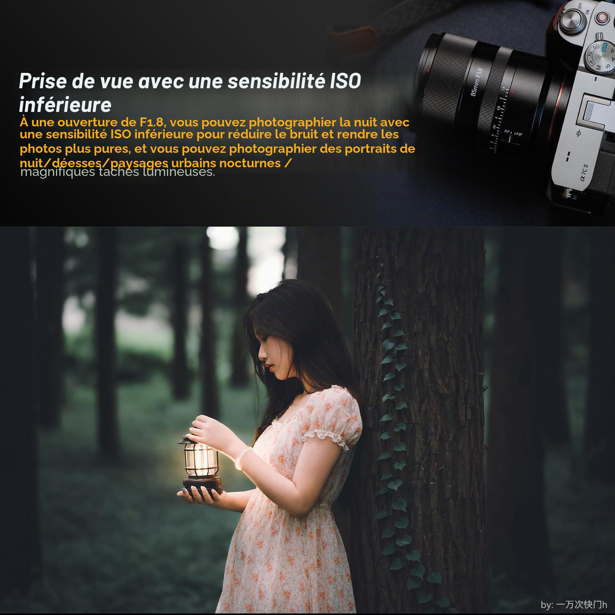 7artisans AF85mm f1.8 Objectif Automatique Portrait Plein Format Compatible avec Les appareils Photo Panasonic LUMIX S Series/Sigma série L (Noir)