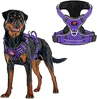 Vista 17 de Tuff Pupper Arnés para perro sin tirones, chaleco resistente para mascotas, clips para correa delantera y trasera, mango de seguridad fuerte