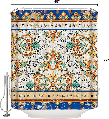 Miniatura 10 de Boho Geometric Shower Curtain, Southwest American Indian Print Waterproof Washable Boho Funny Cute Shower Curtains Set for Bathroom Farmhouse