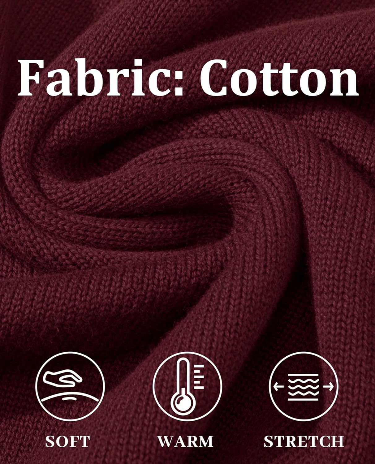 EKLENTSON Men's Quarter Zip Pullover Sweater Striped Knitted Turtleneck Pullover Winter Golf Sweater - Image 6