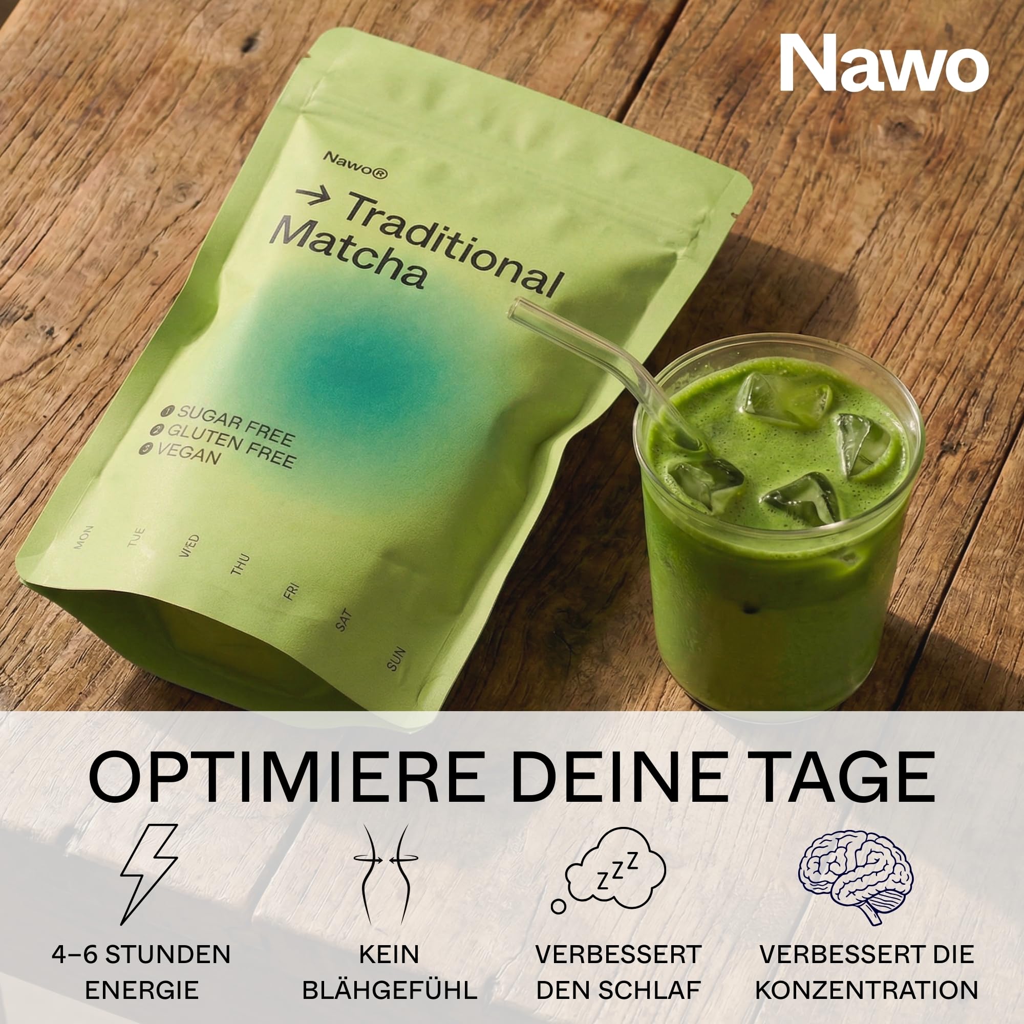 Bio Matcha Tee für Baristas – 250 g, 500 g & 1 kg – 100% natürliches Grüntee-Pulver, ideal für Matcha Latte, ohne Zuckerzusatz & Konservierungsstoffe, für Cafés – NAWO® Routines (1kg)