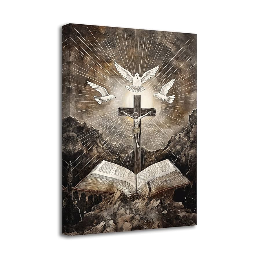 Amazon.co.jp: SWQYLB キリスト教キャンバスウォールアート 聖書