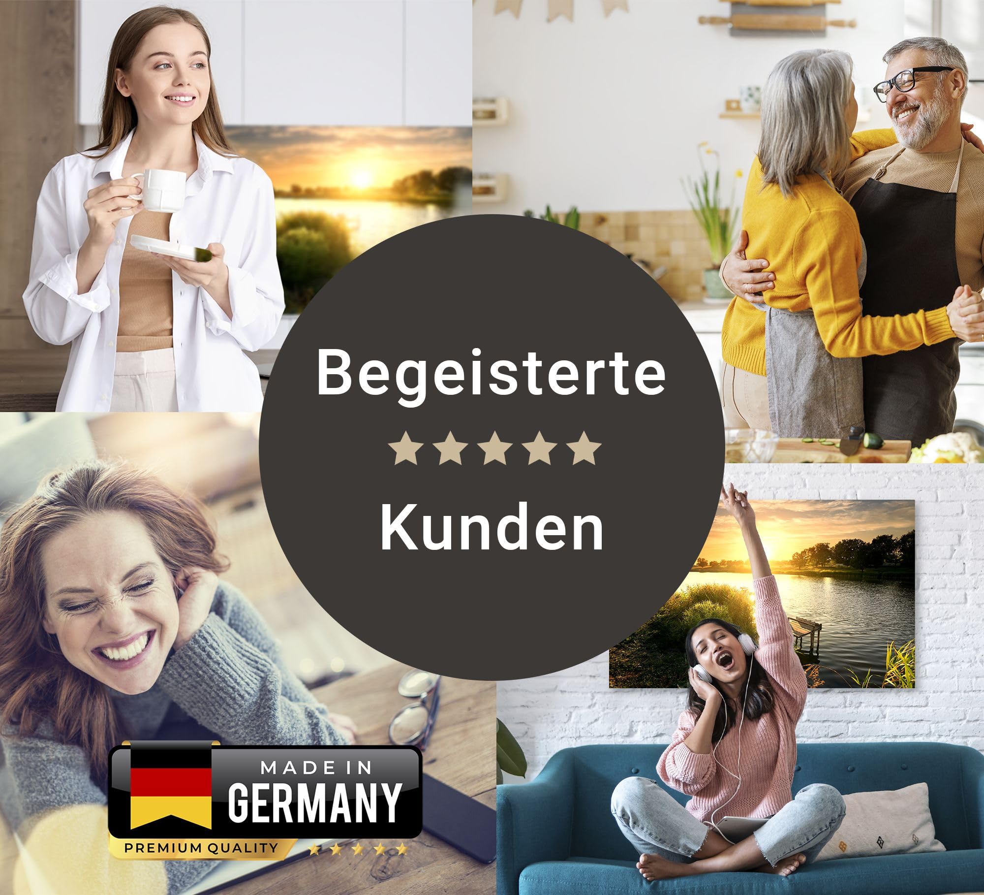 timalo Küchenbild aus Acrylglas modernes Wandbild Glasbild Deko Küche XXL Bild wie Glas | 140x50cm See Abend Wald, Sonnenuntergang, Natur, Wasser