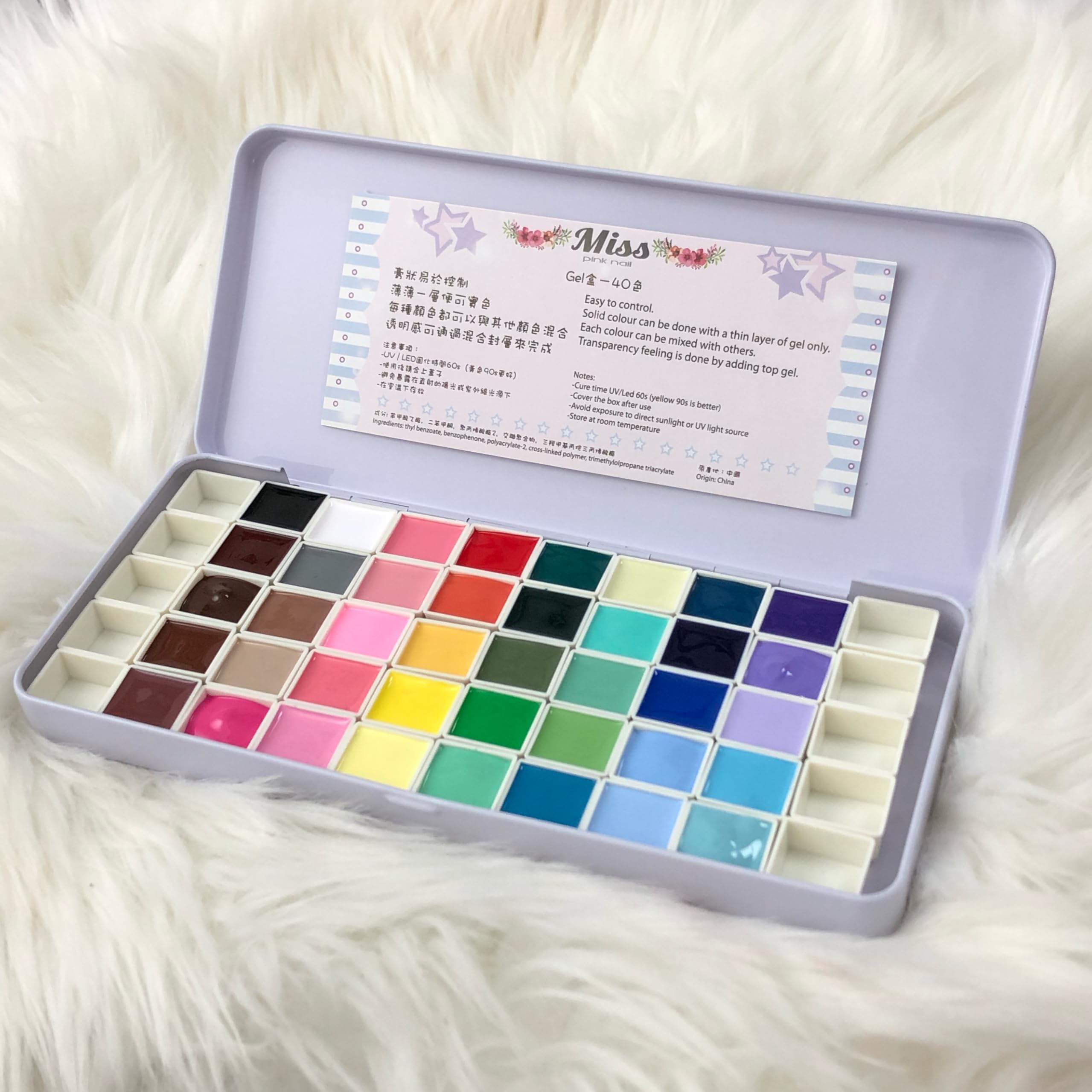 Paleta żelowa do malowania paznokci, 40 kolorów, pojedyncze kwadraty, UV LED, żel do zdobienia paznokci DIY