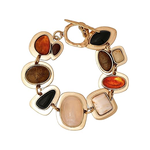 MINACHI Geometric Metal Stone Bracelets, Trendy Personality Jewelry for Women