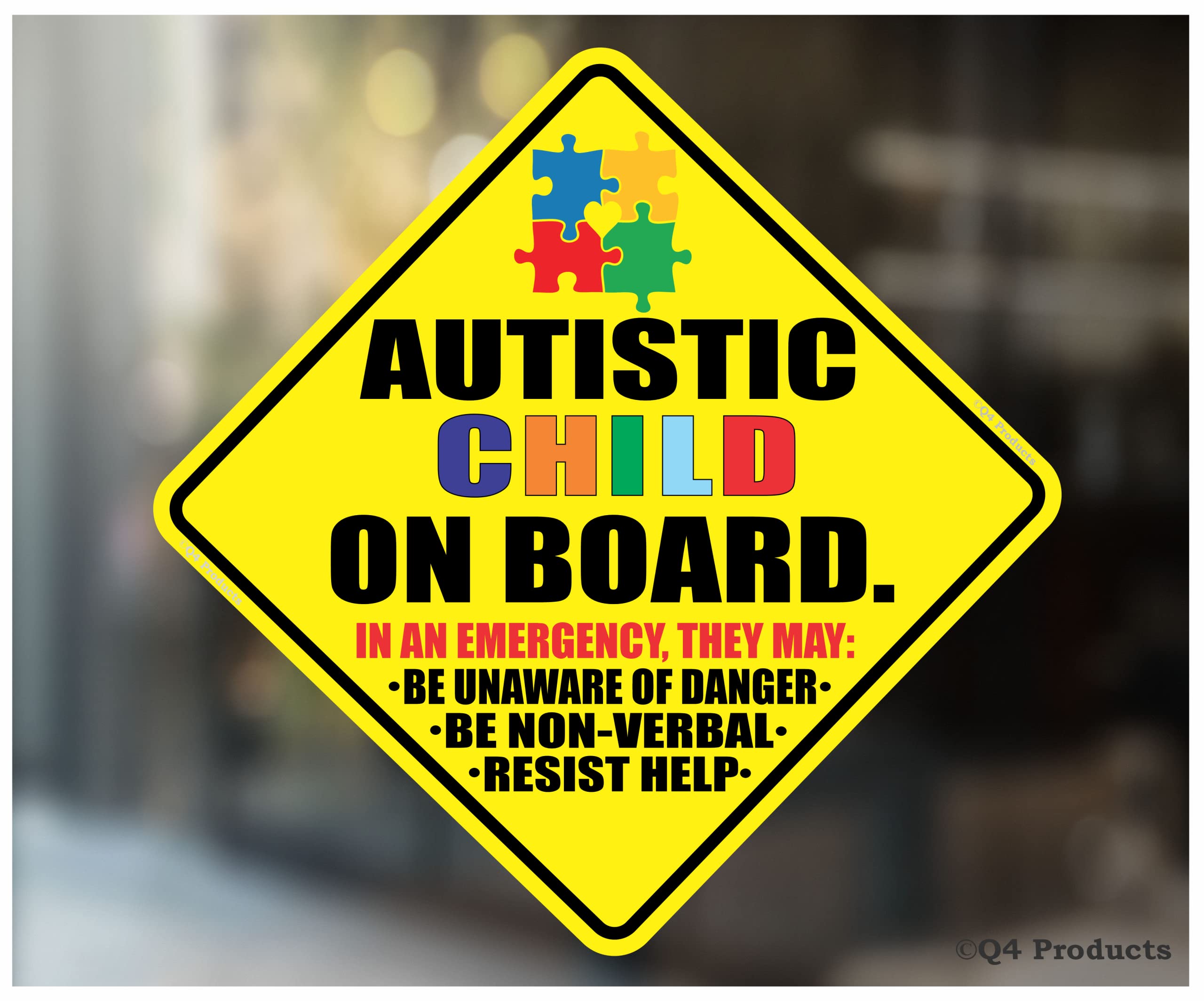 Autocollant enfant autiste à bord pour alerter les secours efficacement