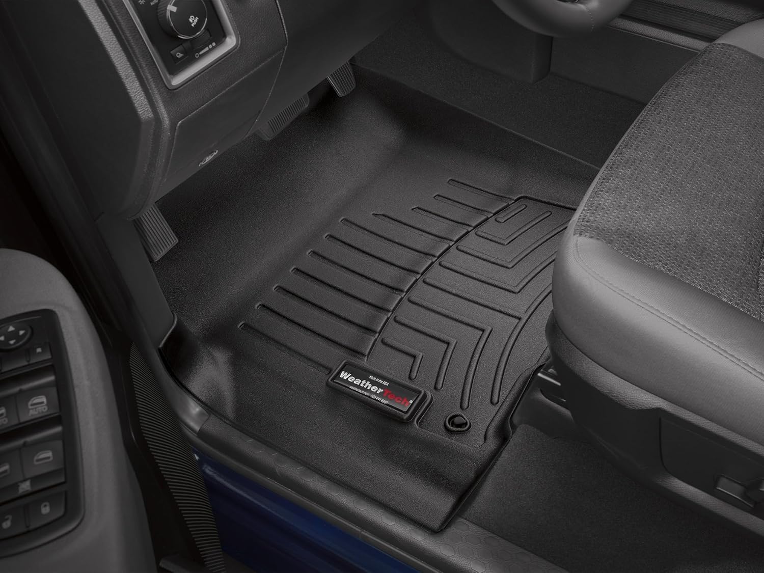 WEATHERTECH Custom Fit FloorLiner Mats for Select Ram 1500, 2500, 3500-1st Row (Driver & Passenger) in Black (444651)