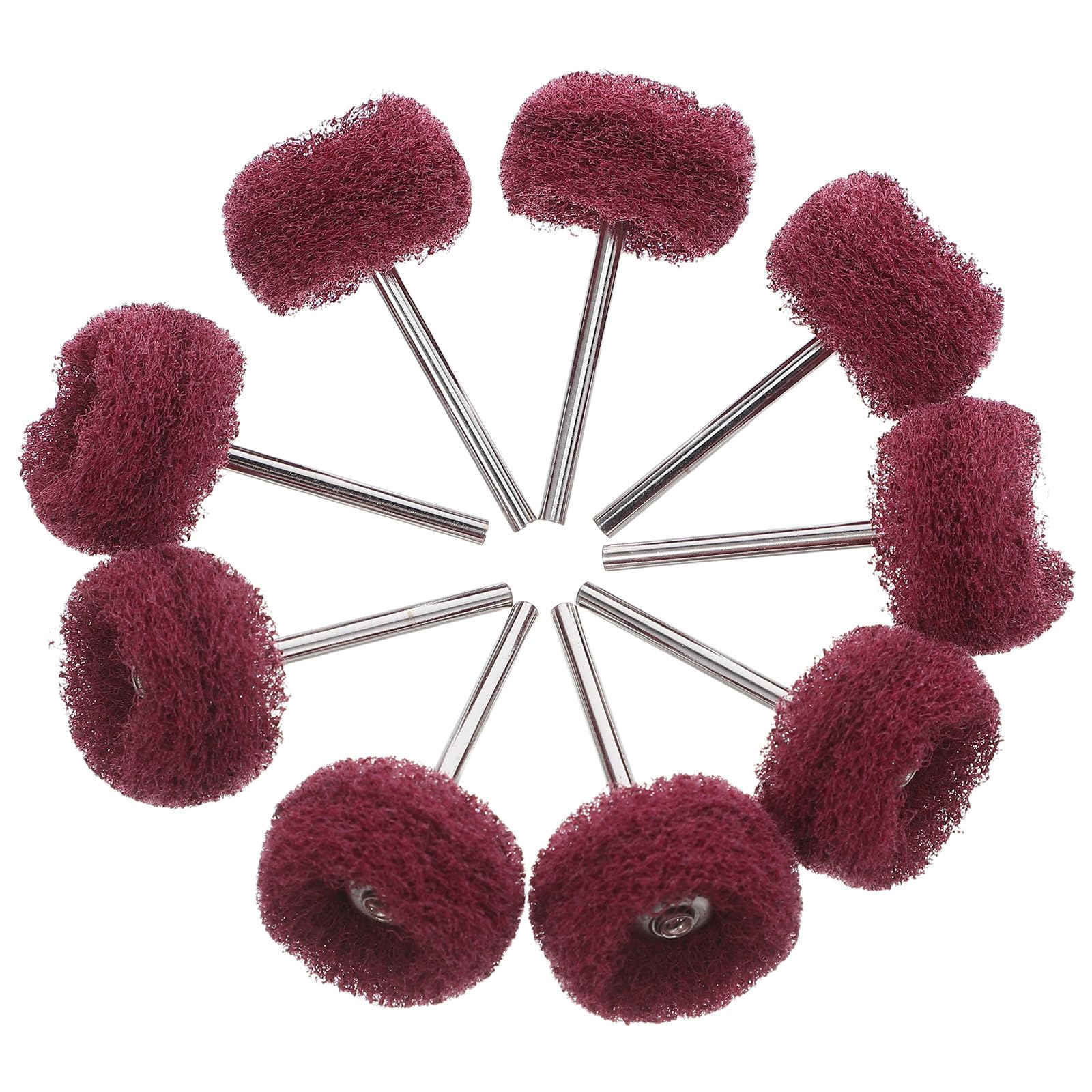 DOITOOL 100 Piezas Cepillo de Nylon Abrasivo: Rueda para Amoladora con Eje de 3 mm - Accesorio Rotatorio para Taladro y Pulidora - Cepillo para Eliminar Óxido, Lijar y Pulir