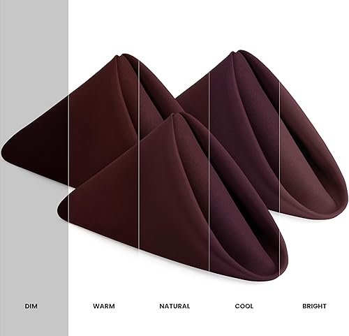 Miniatura 2 de Utopia Home Servilletas de tela burdeos (paquete de 12, 17 x 17 pulgadas), servilletas de cena ideales para fiestas, bodas y almuerzoscenas