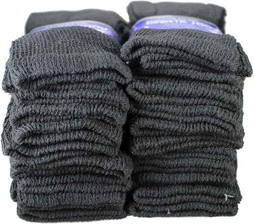 Miniatura 2 de LM 12 Pairs Diabetic Crew Socks Unisex 9-11, 10-13, 13-15 Black Grey White