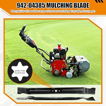 Threlaco 3 Pcs Lawn Mower Replacement Set Include 30inch Mulching Blade Compatible with 942-04385, A43.5 Inch Deck Belt, Air Filter Replacement Compatible with 5429k, 591383, 796032 Pre-filter Cleaner