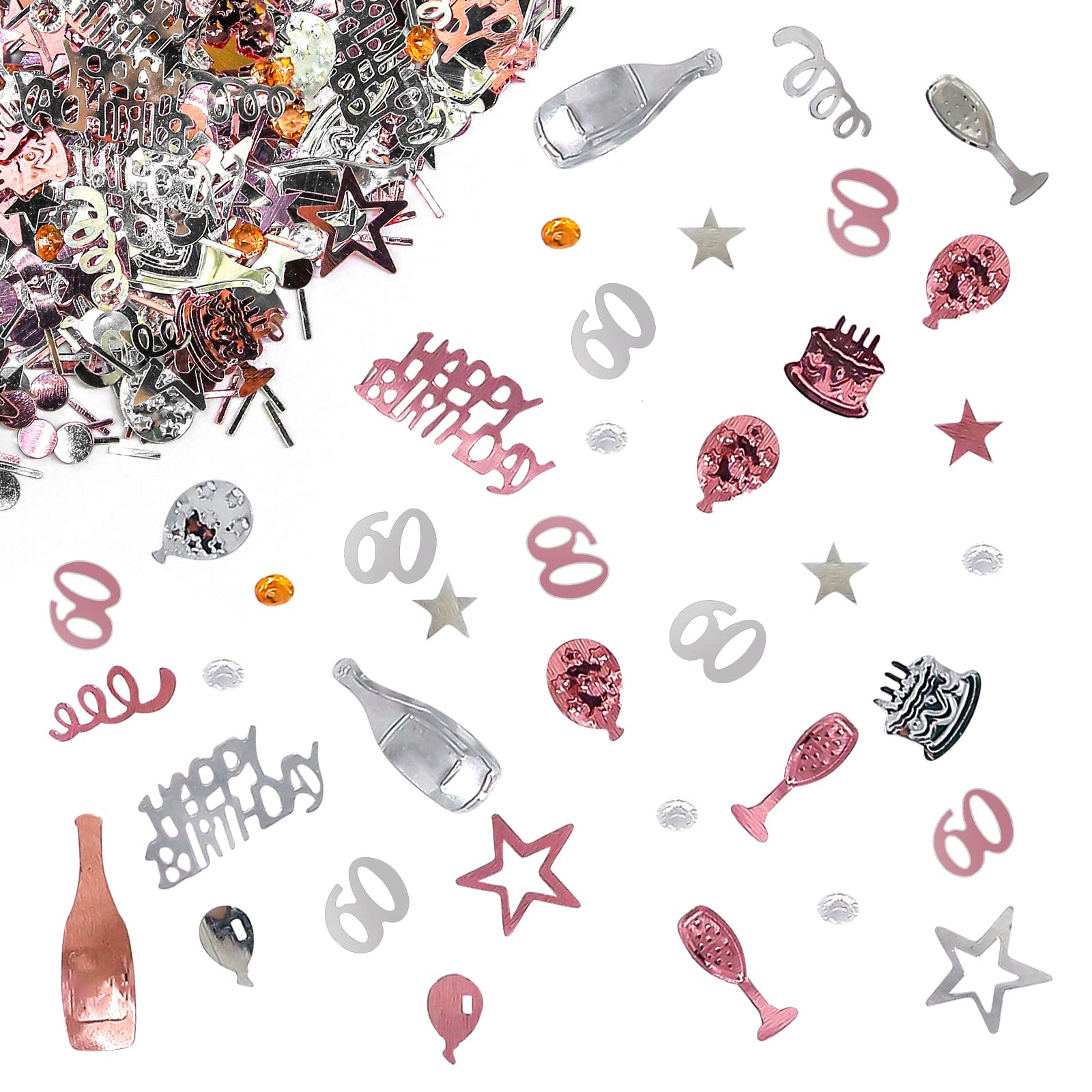 Giftota 60th Birthday Rose Gold Confetti - 30g, Anniversary Decoration for Wedding Parties — image 1