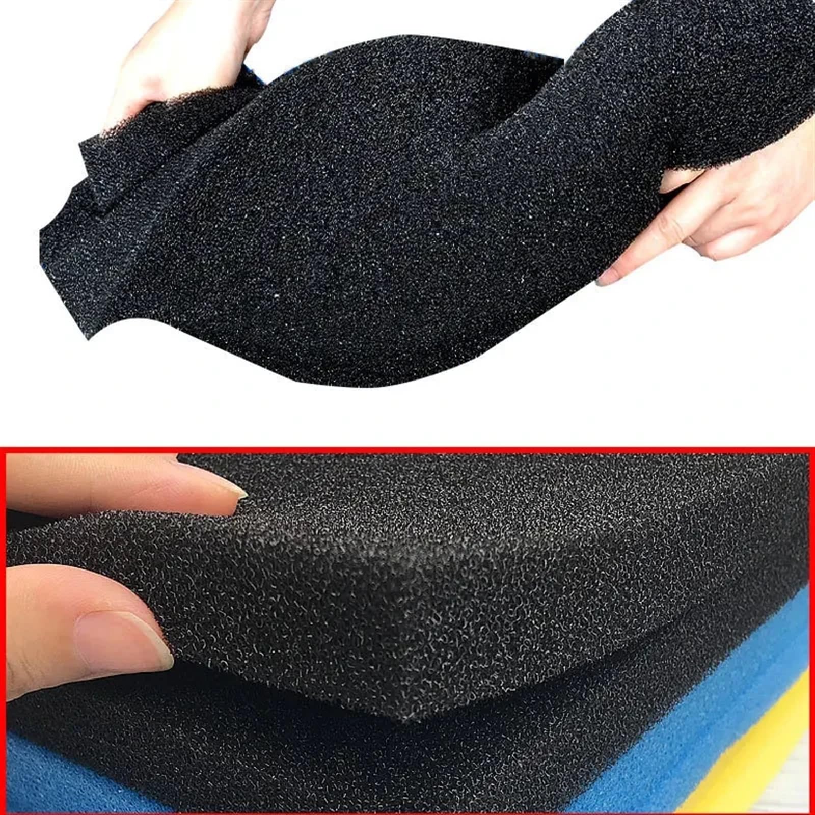 Gąbki filtrujące do akwarium, filtr bawełniany do akwarium, praktyczny filtr piankowy do stawu akwariowego, czarny, 15-50 cm(25 Ppi,100x50x4cm)