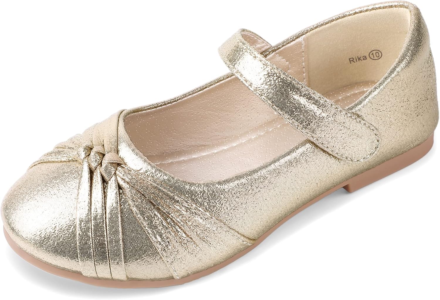 PANDANINJIA Rika Girls Dress Shoes Flower Girl Mary Jane Flats Wedding Party School Shoes for Toddler Little Kid Big Kid