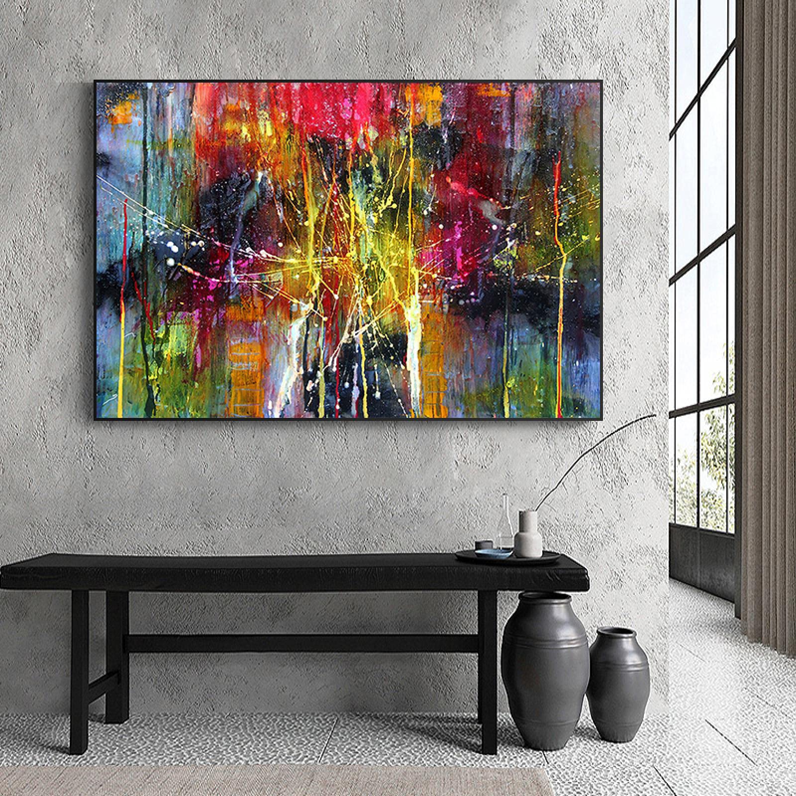 Fine Art Images Panorama Wandbilder Abstrakte Kunst, Buntes Geometrisches  Ölgemälde Auf Leinwand, Moderne Gemälde Für Zimmer, Heimdekoration, Bild,  Moderne Wandkunst, Wandbild, 75 X 75 ölgemälde Auf Leinwand, image size:1600x1600