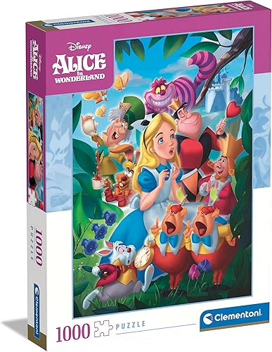 Clementoni Disney Alice in Wonderland 39673  1000 Piece Adult Jigsaw Puzzle, Made in Italy, Multicoloured,