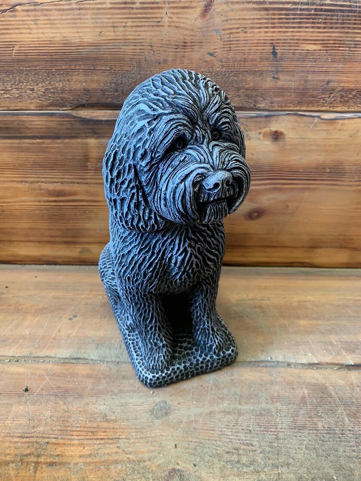 STONE GARDEN DETAILED COCKAPOO POODLE DOG GIFT STATUE ORNAMENTJ a