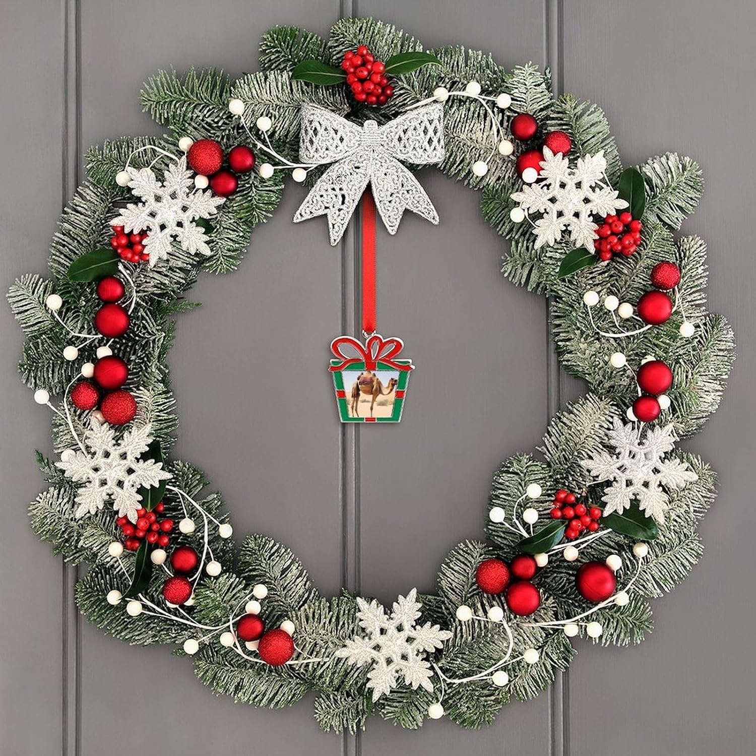 Christmas Ornaments Set, Non-Fade Festive Tree Hangers, Fireplace Mantel & Party Decorations with Hanging Rope, Elegant Holiday Home Decor Gift, Desert Sand Alloy Christmas Pendant