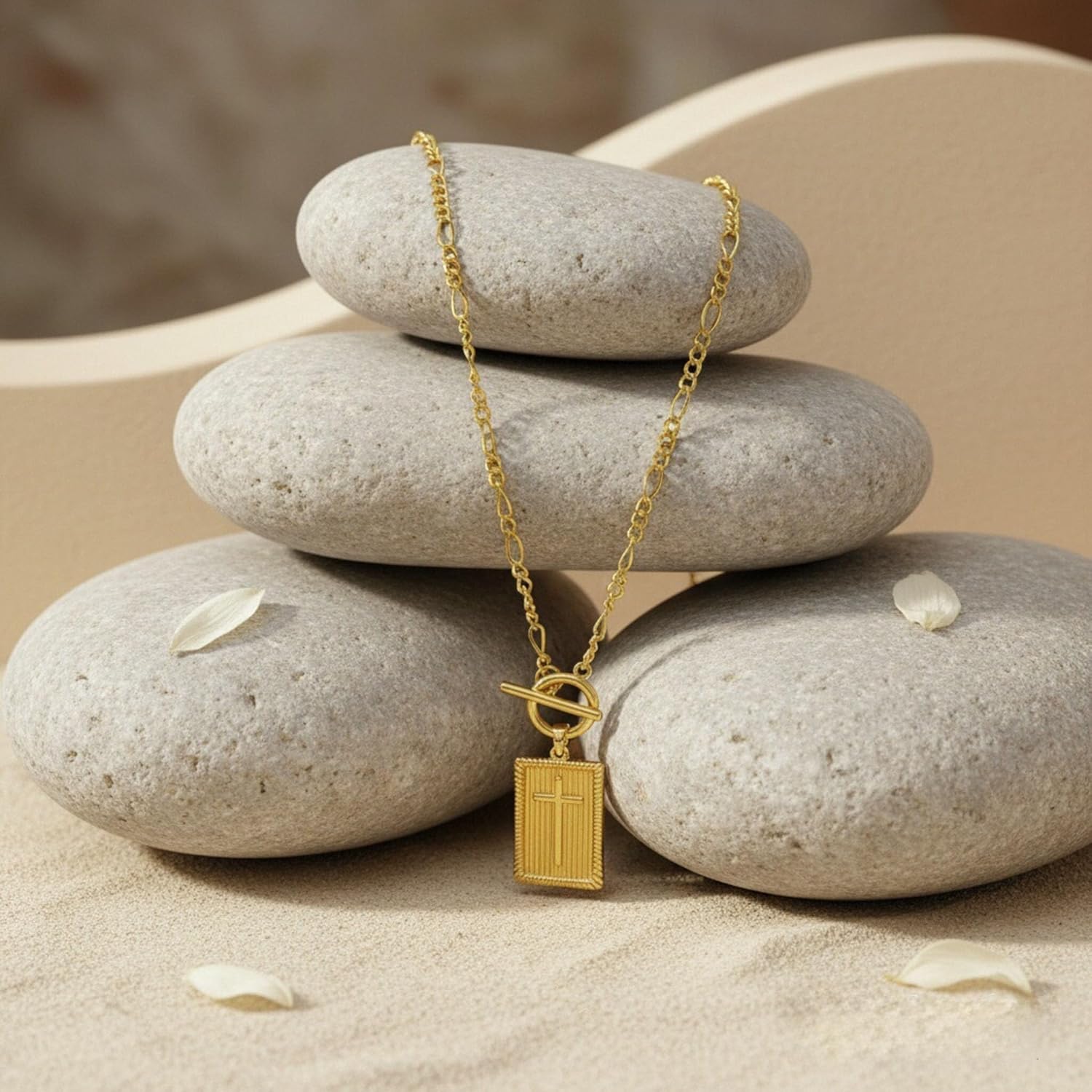 Cross Necklaces for Women, Paperclip Cross Pendant Necklace Toggle Clasp Cross Charm Necklace Dainty Gold Necklaces for Women Trendy Baptism First Communion Religious Jewelry Gift for Faith - Image 6