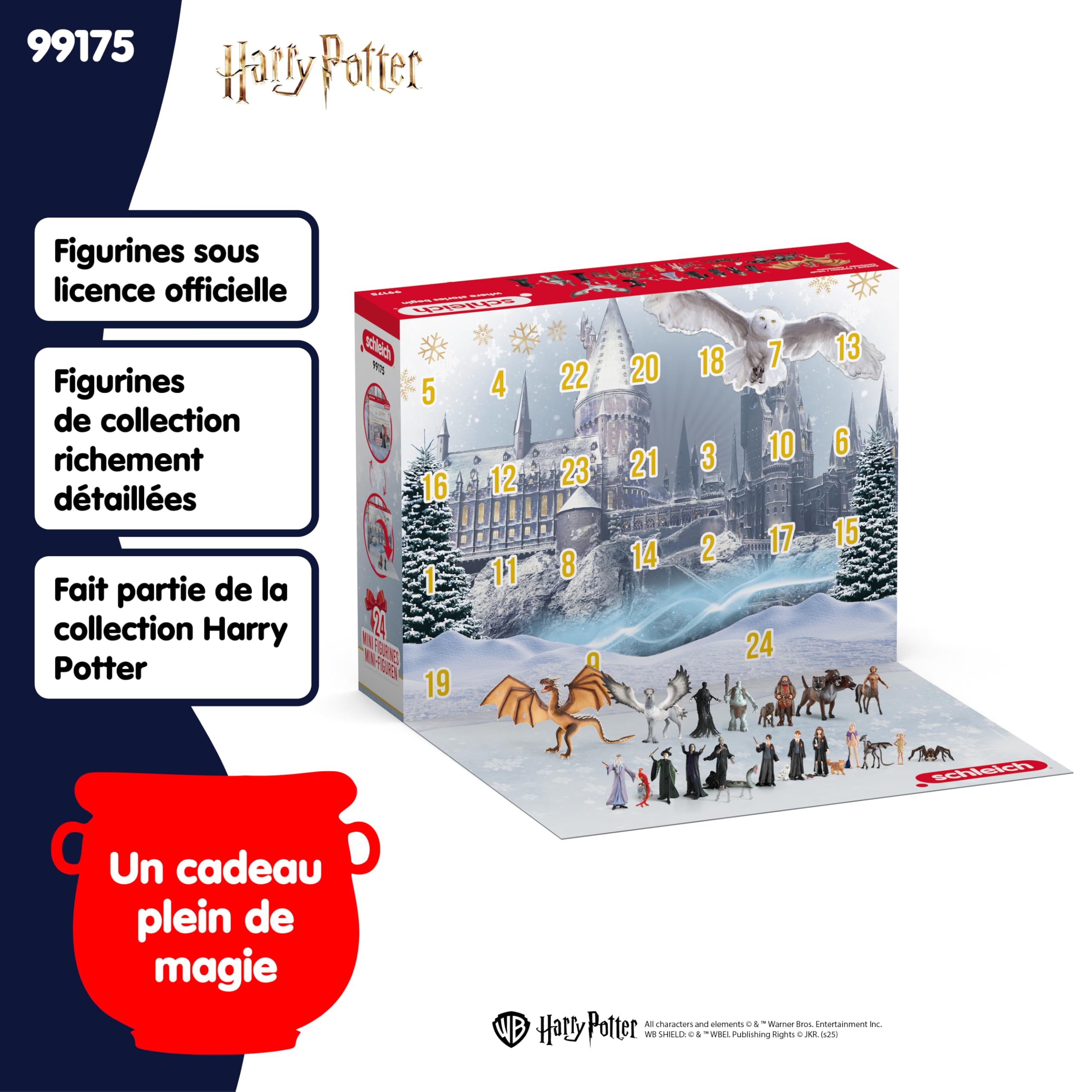 schleich HARRY POTTER calendrier de l’Avent 2025 – 99175 | figurines de collection et de jeu détaillées | idée de cadeau pour enfants dès 6 ans & collectionneurs | calendrier de Noël avec 24 figurines