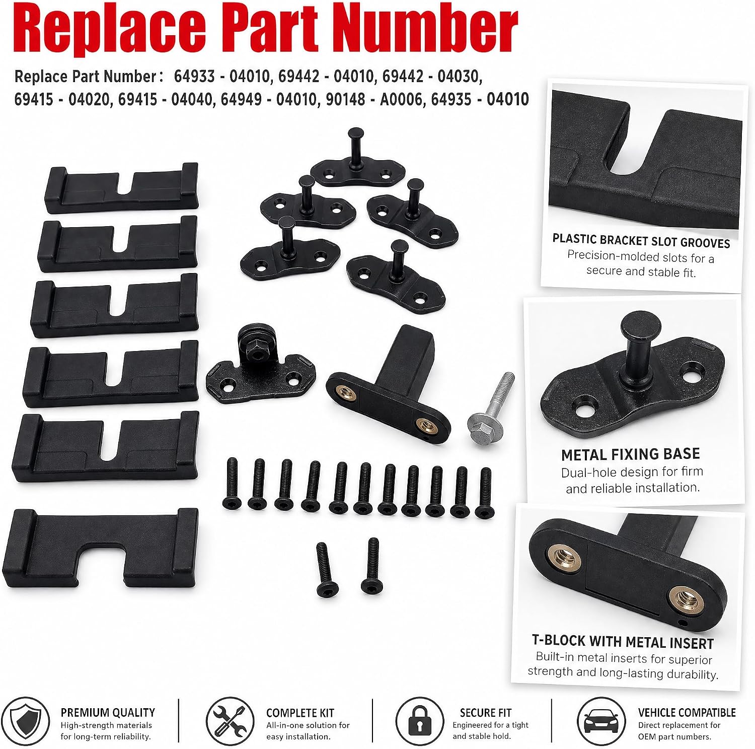 69442-04010 69415-04020 Truck Tonneau Cover Strikers, Covers, Fasteners Hardware Kit Fit for Toyota Tacoma 2016-2023