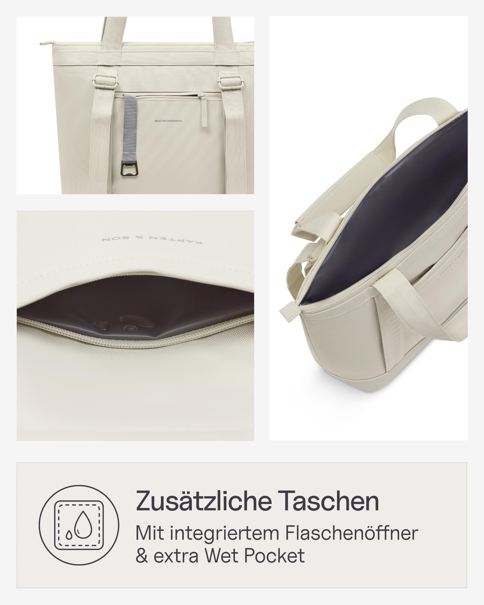 Kapten & Son Oulu Hybrid Cooler Bag Sandstone 23 L Outdoor Kühltasche | 23L Isoliertasche, Wasserabweisend & robust, Mit Picknickdecken-Fach & Flaschenöffner, Perfekt für Camping & Ausflüge