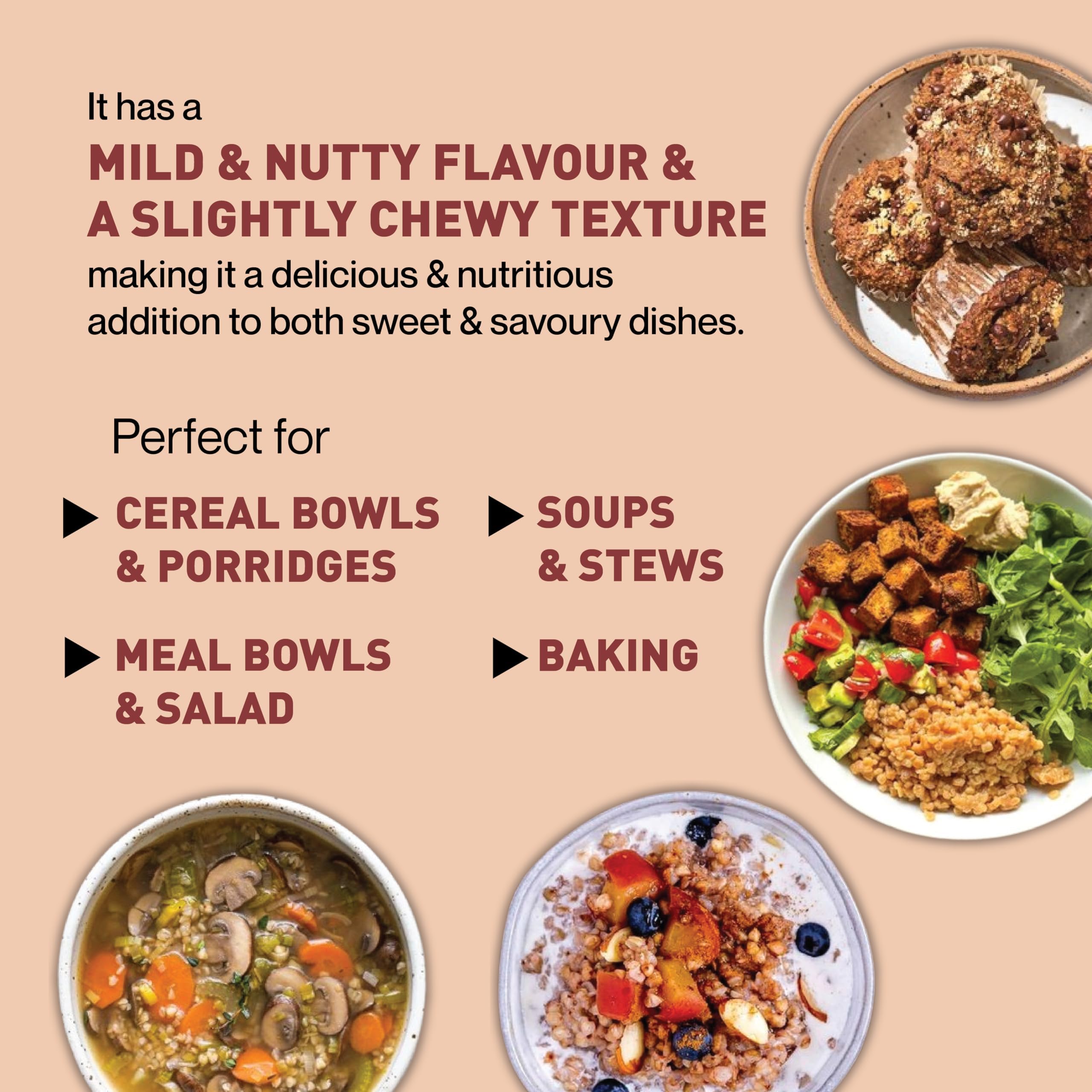 Zama Organics Hulled Buckwheat Groats 1kg (Pack of 2) | Gluten Free | Excellent Substitute for Rice | Rich in Vitamins | Good Source of Protein | Healthy Grains | Kuttu Giri - Image 6 thumbnail