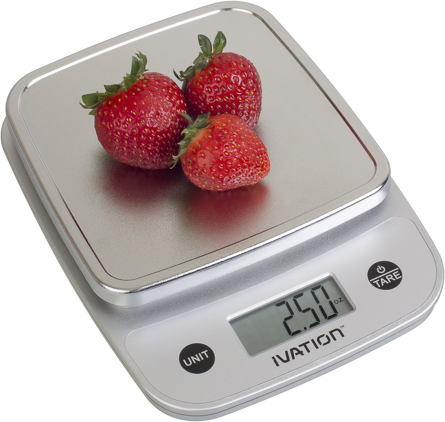 Ivation Digital Kitchen Food Scale, Multifunction, Lightweight 11 Pounds Capacity, Silver