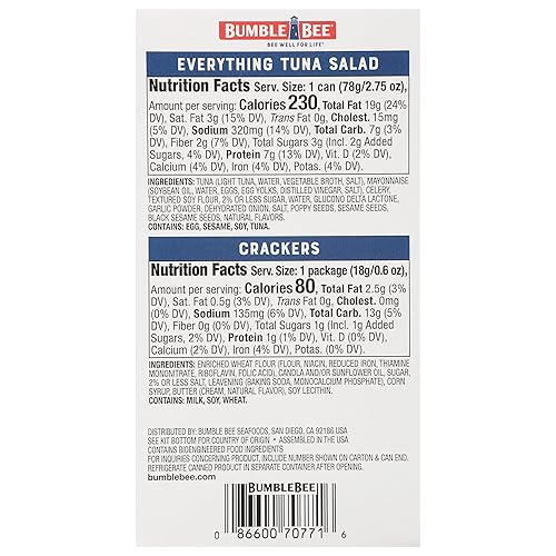 Vista 63 de Bumble Bee Snack On The Run - Kit de ensalada de atún con galletas saladas, listo para comer, cuchara incluida, atún capturado en la naturaleza