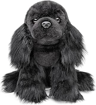 FRANKIEZHOU Realistic Cocker Spaniel Stuffed Animal-Black 10", Cocker Spaniel Gifts,Girl Toys,Gifts for Kids,Home Decor,Hugging Toy