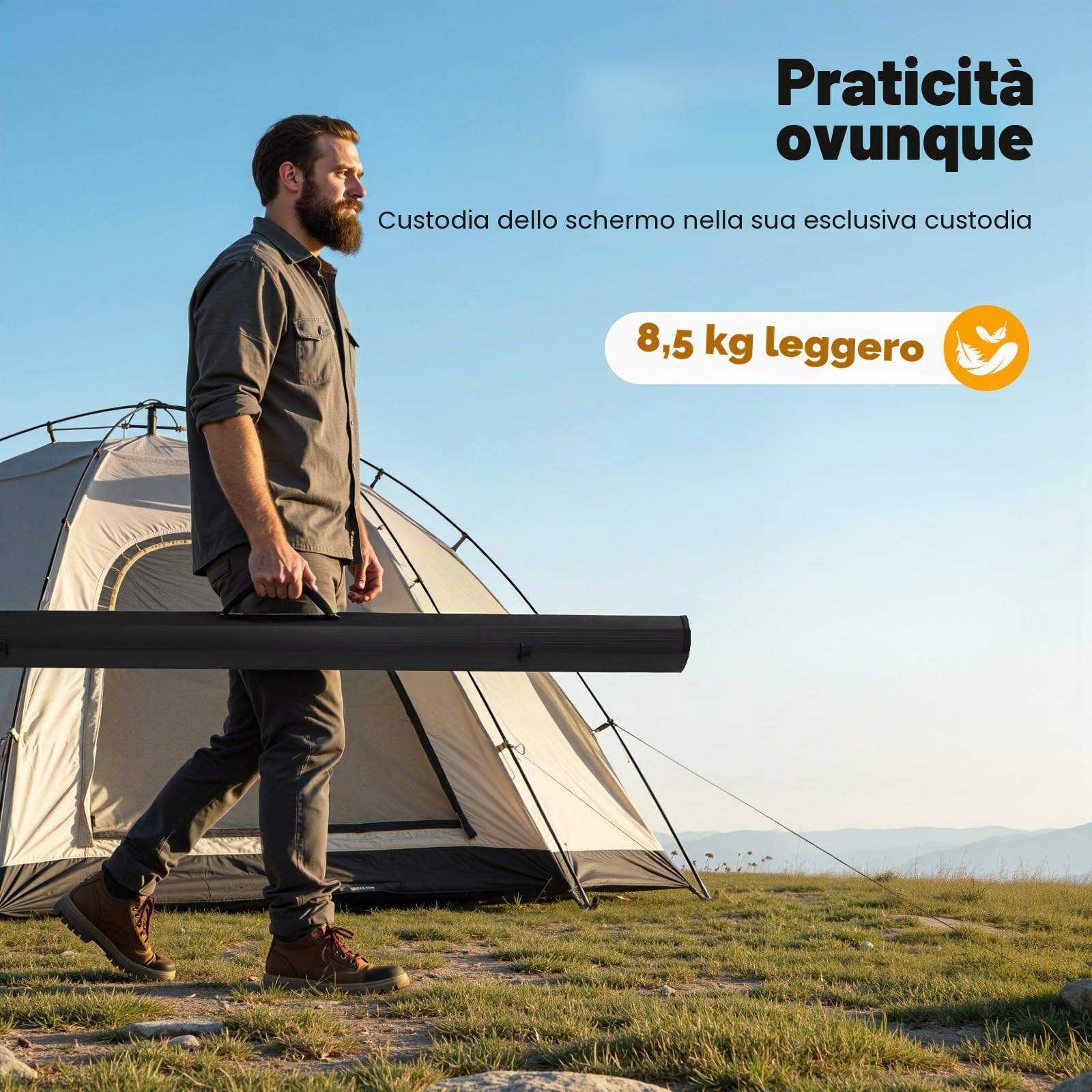 Schermo alzabile 80 pollici 4:3 Schermo da terra Schermo per proiettore a pavimento Schermo portatile Automatico Schermo a rullo per home theater