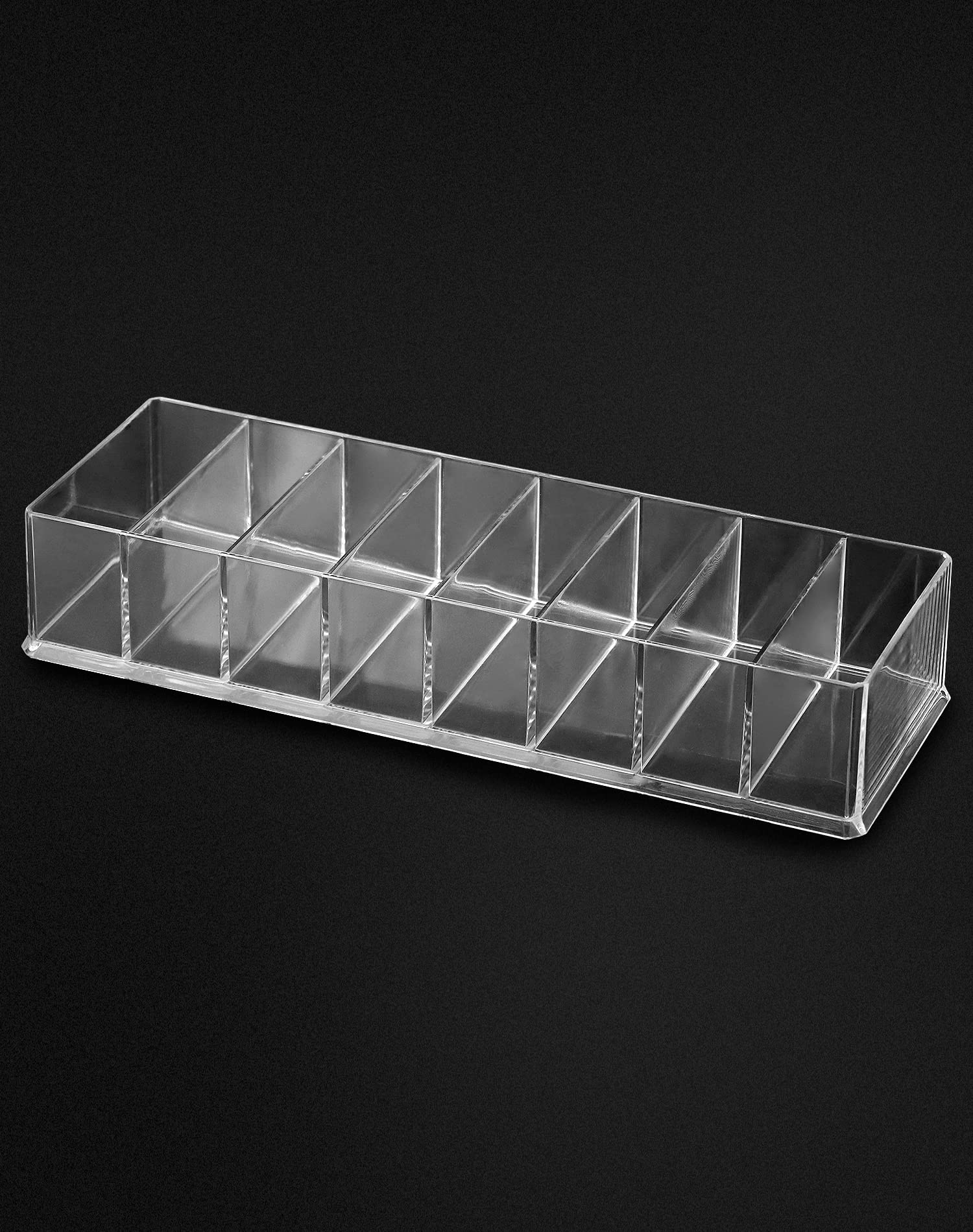 QWORK® 2-częściowy akrylowy organizer na kosmetyki, organizer na szminki, organizer na palety cieni, 8 przegródek, do komody łazienkowej
