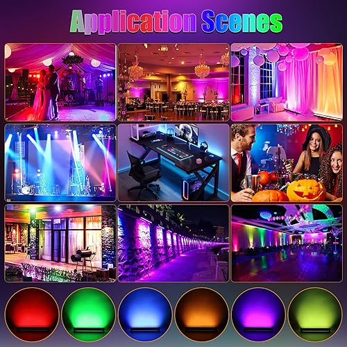 Miniatura 8 de MEIKEE Luz solar RGBW LED de pared 4 en 1, IP66 impermeable que cambia de color, tira de luces solares de pared con control remoto, luz de