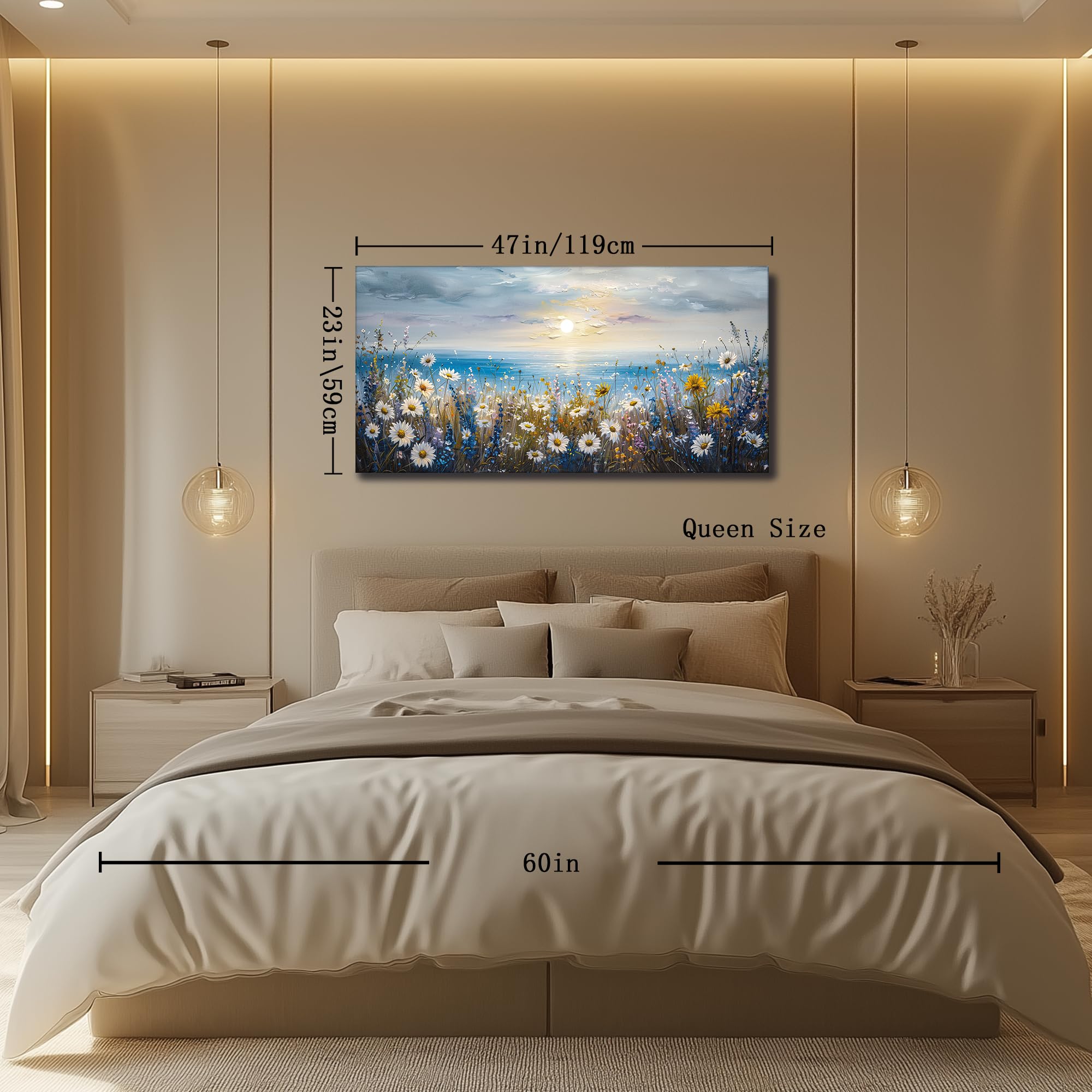 Hyidecorart Natural Wood Framed Canvas Wall Art For Living Room Large Wall