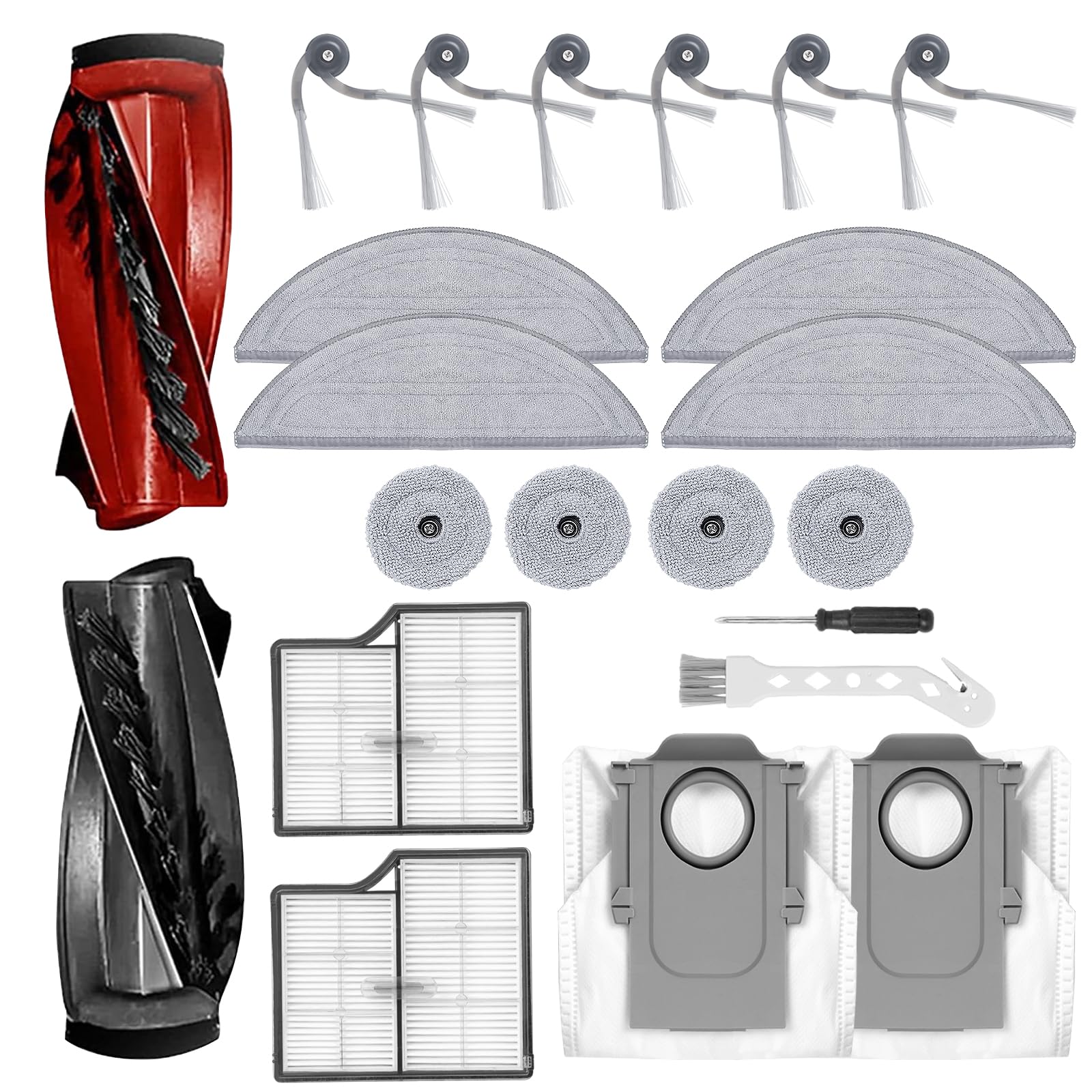 12 Pezzi Kit Accessori Ricambio Per Roborock Saros 10: 6 Panni E 6 Spazzole