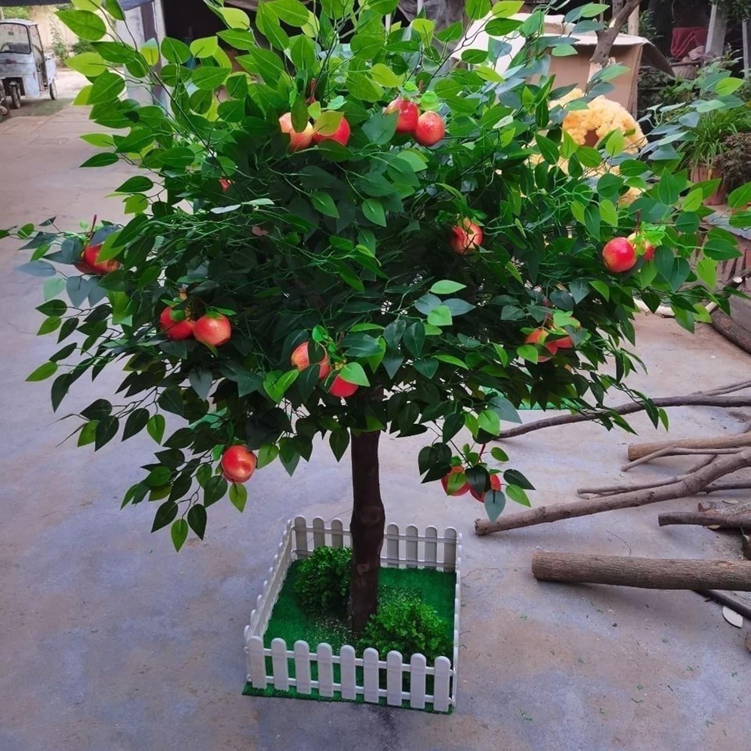 Faux Botanical Fruit Plant: Faux Potted Decor with Unbreakable Branches - Ideal Living Room Accent, No Sunlight Needed Unbreakable Design(2.5mx2m)