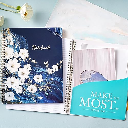 Miniatura 2 de Cuaderno de espiral  Paquete de 3 cuadernos encuadernados en espiral, tamaño A5, cuaderno de diario con papel grueso, 160 páginas por cuaderno, con